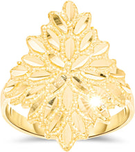 Load image into Gallery viewer, 10k Yellow Gold 23.2mm Floral Burst Ring
