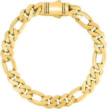 Load image into Gallery viewer, 10k Yellow Gold 7mm or 9mm Lite Figaro Monaco Link Chain Bracelet
