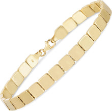 Load image into Gallery viewer, 14k Yellow Gold 6mm Cube Brick Bracelet, 7 Inch