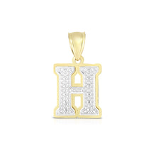 Load image into Gallery viewer, 10k Yellow Gold and White Gold 15mm 3D Alphabet Initial A Pendant
