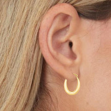 Load image into Gallery viewer, 10k Yellow Gold or White Gold 17mm Light Oval Hoop Earrings