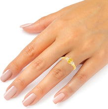 Load image into Gallery viewer, 10k Yellow Gold 6mm Birthstone Mini Oval Gemstone CZ Ring, Size 4-10