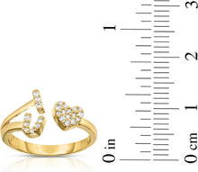 Load image into Gallery viewer, 10k Yellow Gold I Love You Heart CZ Women's Ring