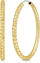 Load image into Gallery viewer, 14k Yellow Gold 23mm Round Faceted Hoop Earrings