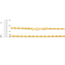 Load image into Gallery viewer, 10k Yellow Gold 4mm Solid Diamond Cut Rope Chain Necklace