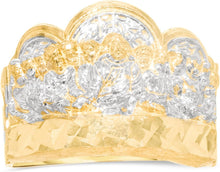 Load image into Gallery viewer, 10k Yellow Gold 17.4mm Last Supper Arch Two-Tone Ring, Sizes 6-15