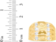 Load image into Gallery viewer, 10k Yellow Gold 16.1mm DAD Father CZ Ring, Sizes 6-13