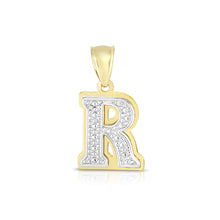 Load image into Gallery viewer, 10k Yellow Gold and White Gold 15mm 3D Alphabet Initial A Pendant