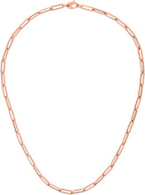 Load image into Gallery viewer, 14k Rose Gold 4.2mm or 6mm Hollow Paperclip Link Chain Necklace - 18 Inch