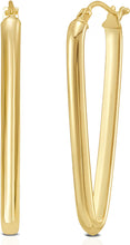 Load image into Gallery viewer, 14k Yellow Gold 29.9mm V Hoop Earrings