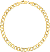 Load image into Gallery viewer, 10k Yellow Gold 5.3mm Hollow Cuban Curb Link Bracelet or Anklet