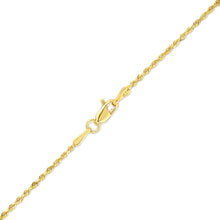 Load image into Gallery viewer, 10k Yellow Gold 1mm Solid Diamond Cut Rope Chain Necklace