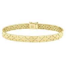 Load image into Gallery viewer, 14k Yellow Gold 6.5mm Clover Flower Link Bracelet, 7 Inch