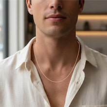 Load image into Gallery viewer, 18k Yellow Gold, White Gold, or Rose Gold .8mm Diamond Cut Cable Chain Necklace