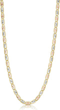 Load image into Gallery viewer, 10k Tri-Color Gold 5mm Valentino Link Chain Necklace