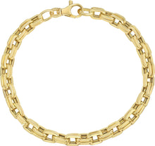 Load image into Gallery viewer, Italian 14k Yellow Gold 5mm Thick Duplex Link Bracelet, 8 Inch