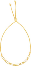 Load image into Gallery viewer, 14k Yellow Gold 3.2mm Paperclip Bolo Link Friendship Bracelet, Adjustable 9.25 Inch