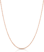 Load image into Gallery viewer, 14k Rose Gold 1.1mm Singapore Chain Necklace