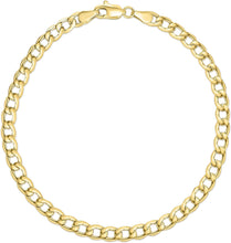 Load image into Gallery viewer, 10k Yellow Gold 4mm Hollow Cuban Curb Link Bracelet or Anklet