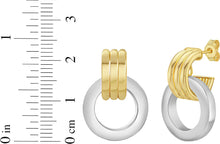 Load image into Gallery viewer, 14k Two-Tone Gold 23mm Round Door Knocker Stud Earrings