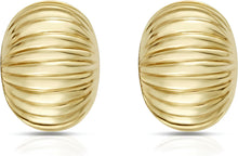 Load image into Gallery viewer, Italian 14k Yellow Gold 13.3mm Round Tubogas Stud Earrings