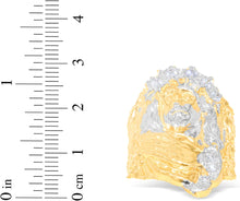 Load image into Gallery viewer, 10k Yellow Gold 29mm Jesus Face Two-Tone CZ Praying Hands Men's Ring, Sizes 5 - 13