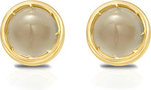 Load image into Gallery viewer, 14k Yellow Gold 5mm Round Birthstone Stud Earrings (Garnet, Amethyst, Aquamarine, White Topaz, Emerald, Moonstone, Ruby, Peridot, Blue Sapphire, Pink Sapphire, Citrine, Sky Blue Topaz)