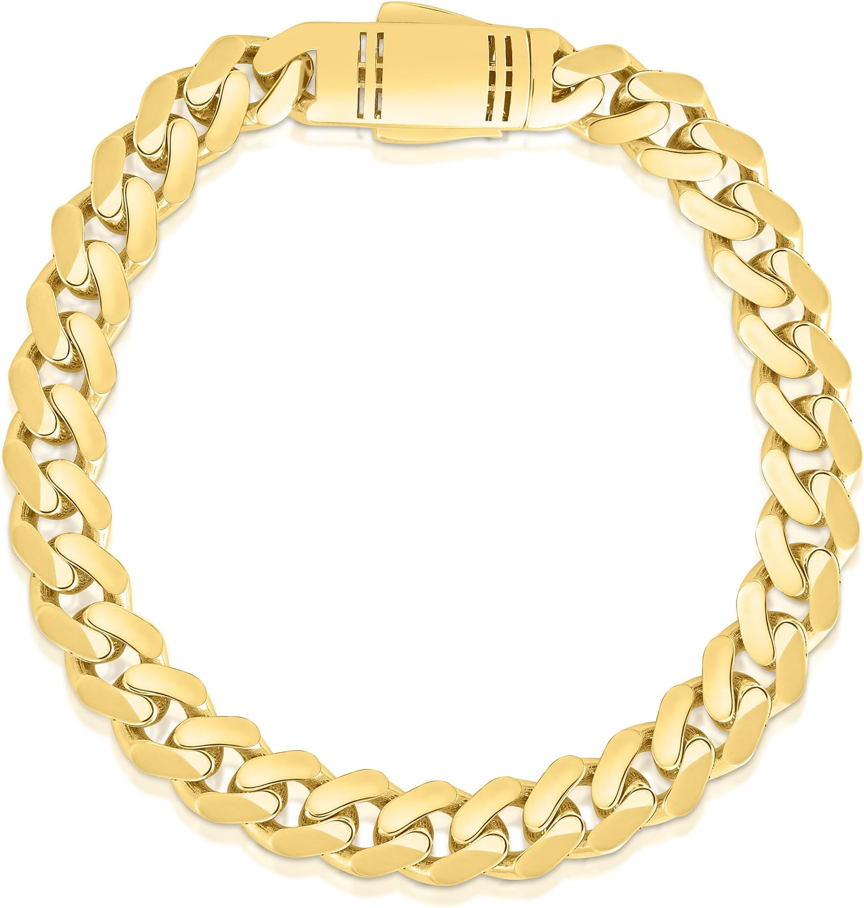 10k Yellow Gold 7mm or 9mm Lite Monaco Miami Cuban Link Chain