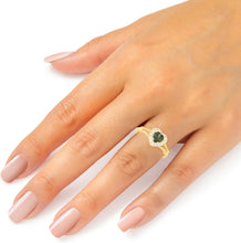 Load image into Gallery viewer, 10k Yellow Gold 9mm Birthstone Gemstone Heart CZ Ring, Size 4-10