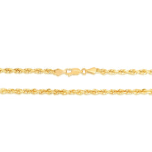 Load image into Gallery viewer, 10k Yellow Gold 3.5mm Solid Diamond Cut Rope Chain Necklace