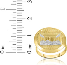 Load image into Gallery viewer, 10k Yellow Gold and White Gold Last Supper Flat Round Textured Ring