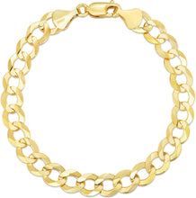 Load image into Gallery viewer, 14k Yellow Gold or Two-Tone 8mm Solid Curb Cuban Chain Bracelet