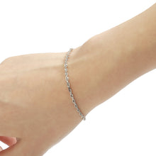 Load image into Gallery viewer, 10k Yellow Gold or White Gold or Rose Gold 2.5mm Solid Rope Chain Diamond Cut Bracelet or Anklet