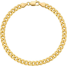 Load image into Gallery viewer, Italian 14k Gold Over 925 Silver 5.3mm Comfort Curb Link Chain Bracelet, 8 Inch