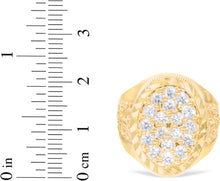 Load image into Gallery viewer, 10k Yellow Gold 22mm Oval CZ Filigree Openwork Men's Ring, Sizes 5 - 13