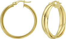Load image into Gallery viewer, 14k Yellow Gold Interlocking Trinity Hoop Earrings