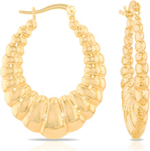 Load image into Gallery viewer, 10k Yellow Gold Shrimp Hoop Earrings