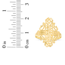 Load image into Gallery viewer, 10k Yellow Gold 21mm Dotted Openwork Filigree Ring