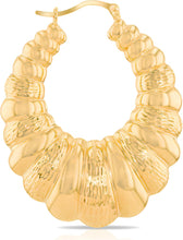 Load image into Gallery viewer, 10k Yellow Gold Shrimp Hoop Earrings
