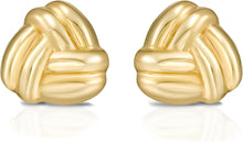 Load image into Gallery viewer, 14k Yellow Gold Double Knot Stud Earrings