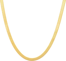 Load image into Gallery viewer, 14k Yellow Gold 4.5mm Solid Herringbone Chain Necklace