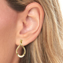 Load image into Gallery viewer, 14k Yellow Gold 25mm Drop Freeform Earrings