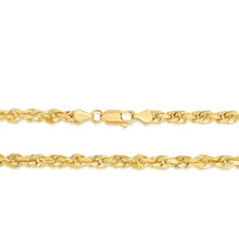 Load image into Gallery viewer, 10k Yellow Gold 6mm Solid Diamond Cut Rope Chain Necklace