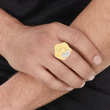 Load image into Gallery viewer, 10k Yellow Gold 21.5mm Praying Hands Nugget Two-Tone Ring, Sizes 4-13