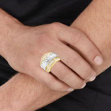 Load image into Gallery viewer, 10k Yellow Gold and White Gold Last Supper Baugette CZ Ring(Large, 19mm)