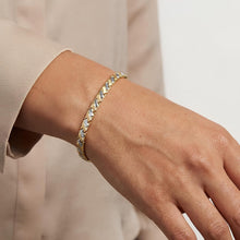Load image into Gallery viewer, 14k Two-Tone Gold 3.5mm Satin Stampato Bracelet, 7.25 Inch