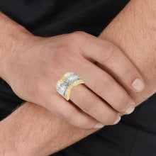 Load image into Gallery viewer, 10k Yellow Gold and White Gold Last Supper Baugette CZ Ring(Small, 16mm)
