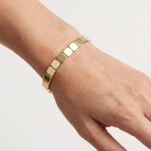 Load image into Gallery viewer, 14k Yellow Gold 6mm Cube Brick Bracelet, 7 Inch