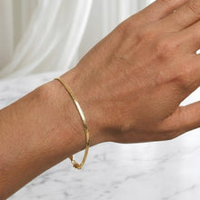 Load image into Gallery viewer, 14k Yellow Gold 1.5mm Solid Herringbone Chain Bracelet or Anklet