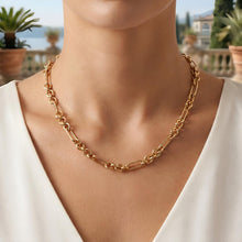 Load image into Gallery viewer, Italian 14k Yellow Gold 7.4mm Figaro Link Chain Necklace, 18 Inch